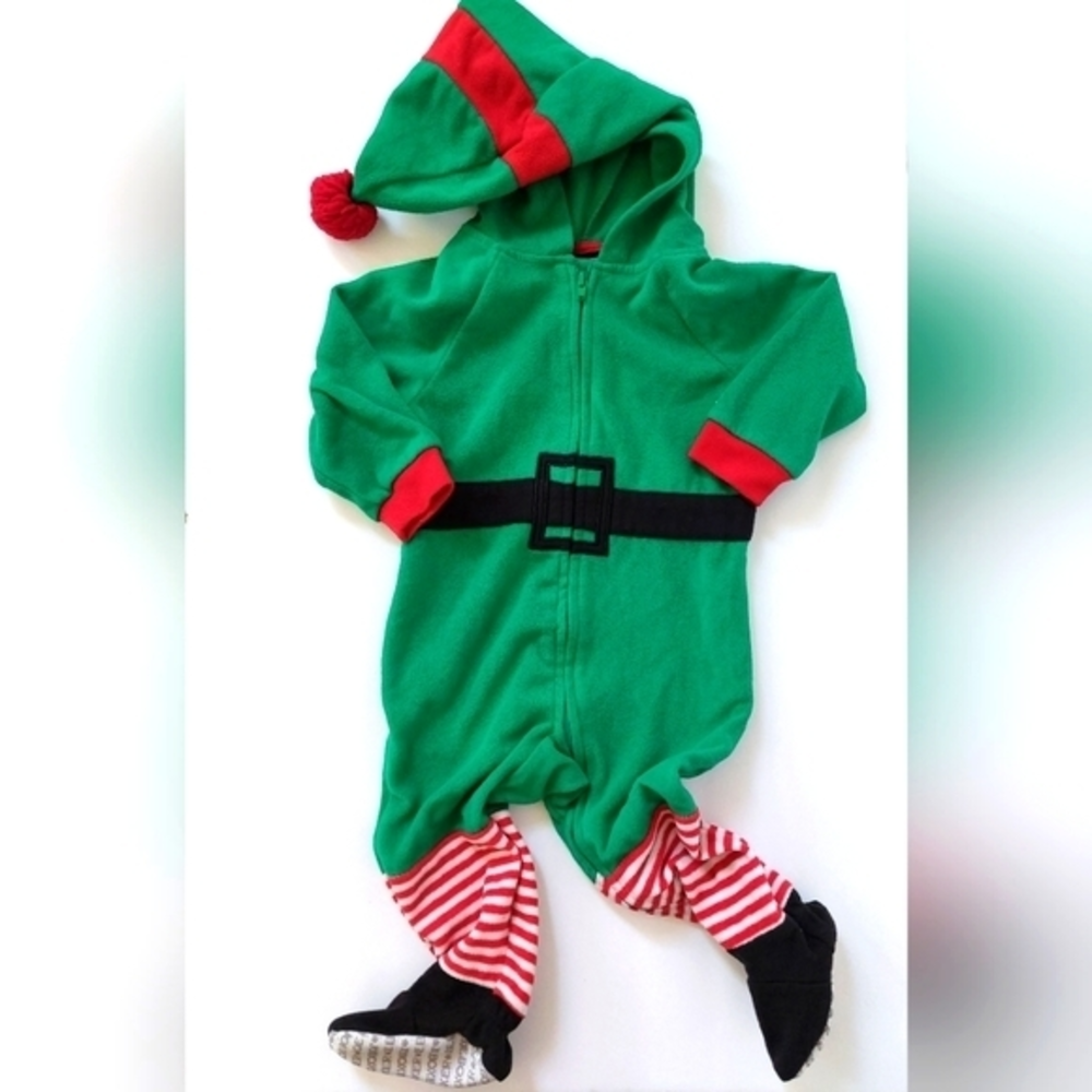 Elf‎ Costume Infant Christmas Holiday 12 Month Joe Boxer Sleeper